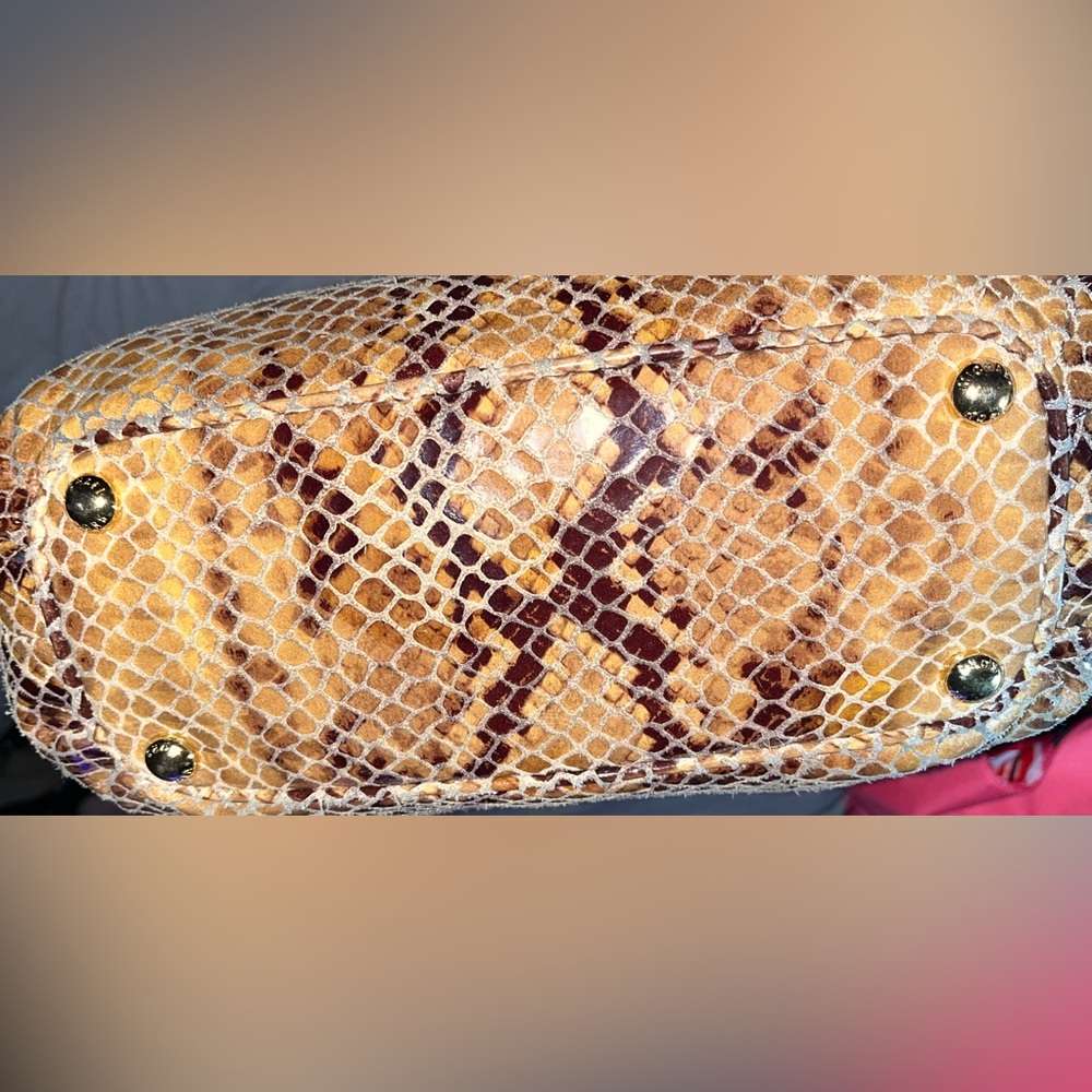 Michael Kors Euc Python-Embossed Leather Handbag - image 3